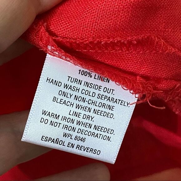 JM Collection Red/Orange Linen Tunic Top Size XL - Picture 6 of 6